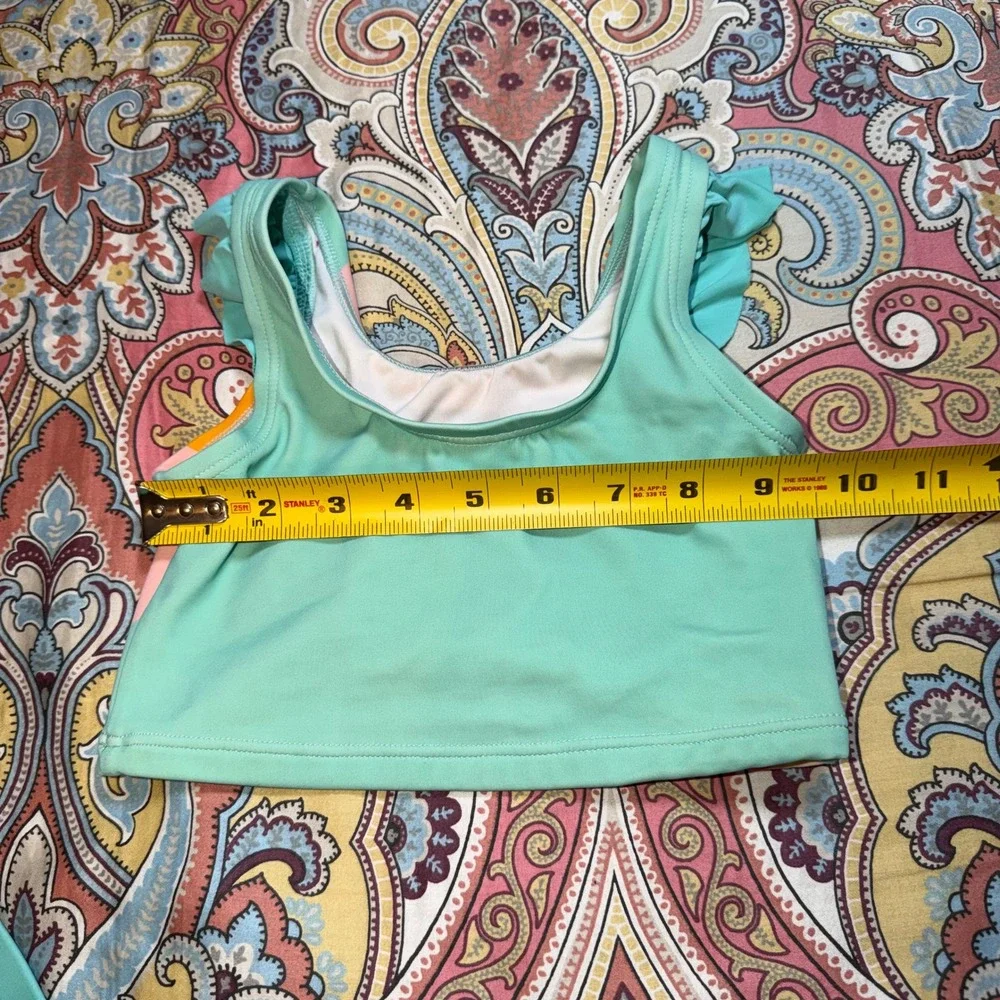 Hanna Andersson Disney Ariel Little Mermaid 2pc Swimsuit Mint Green Girls Size 4